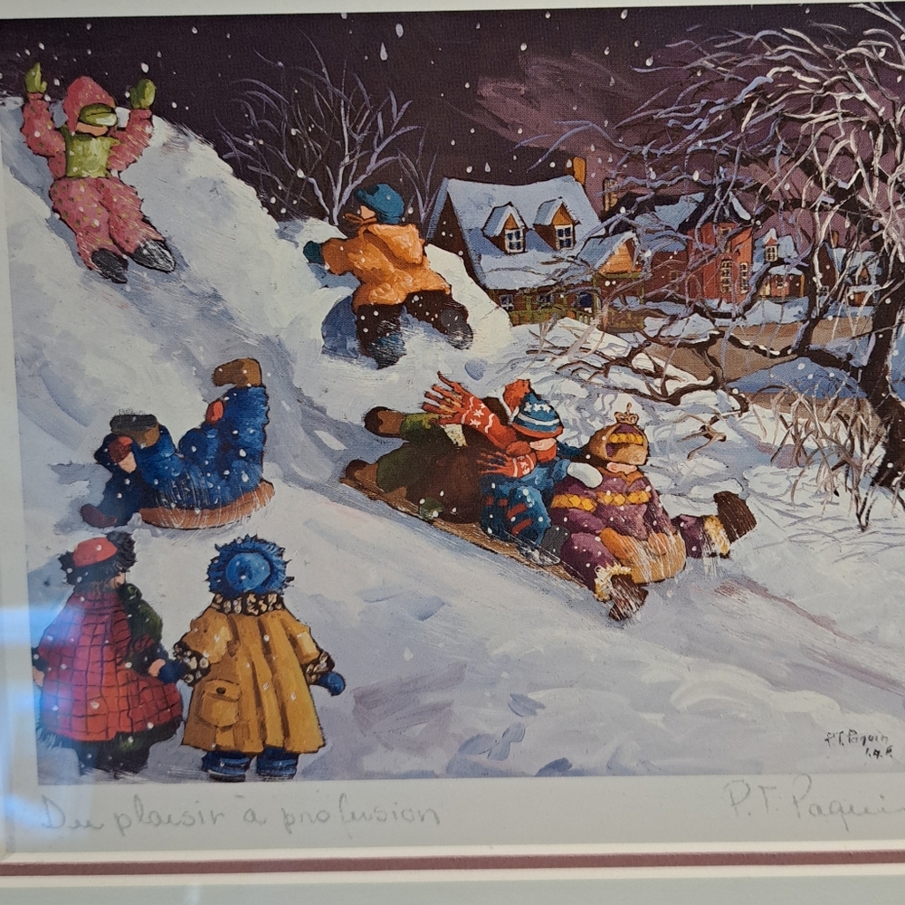 Pauline T Paquin "Plenty Of Fun For All " COLOR print pencil signed and named - Picture 3 of 6
